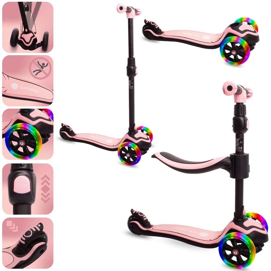 Tõukeratas 3 in 1 Flash - pastel p..